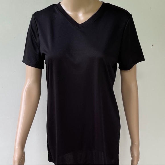 Hanes Women Cool Dry Performance S/S Athletic Sports Tee Black Medium - Picture 1 of 9